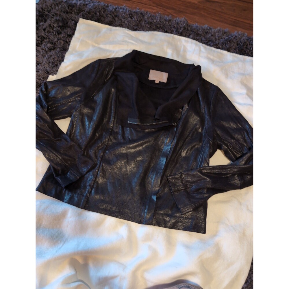 Women's Black Faux Leather Motorcycle Jacket